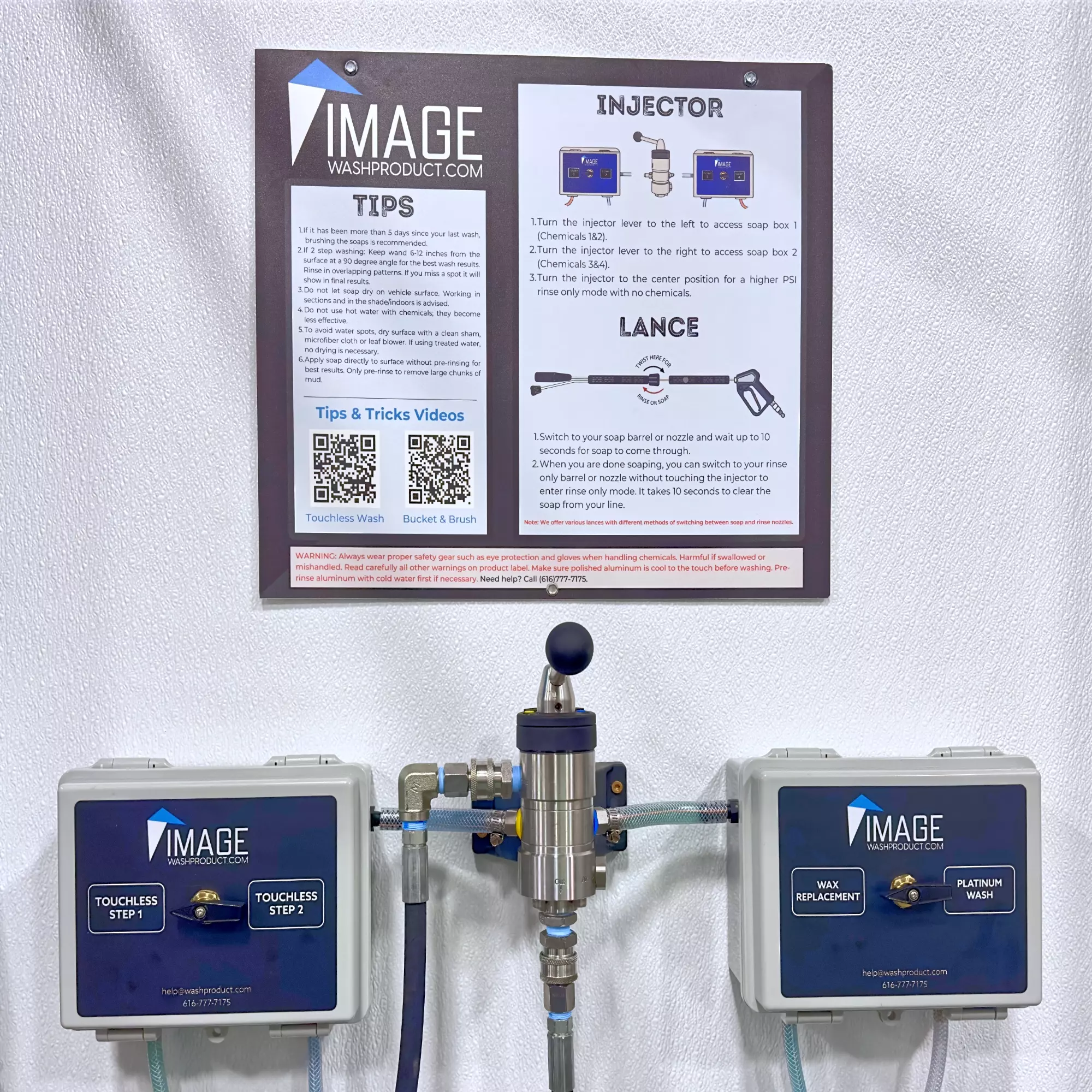 Image Wash Products custom fleet washing downstream injection system.