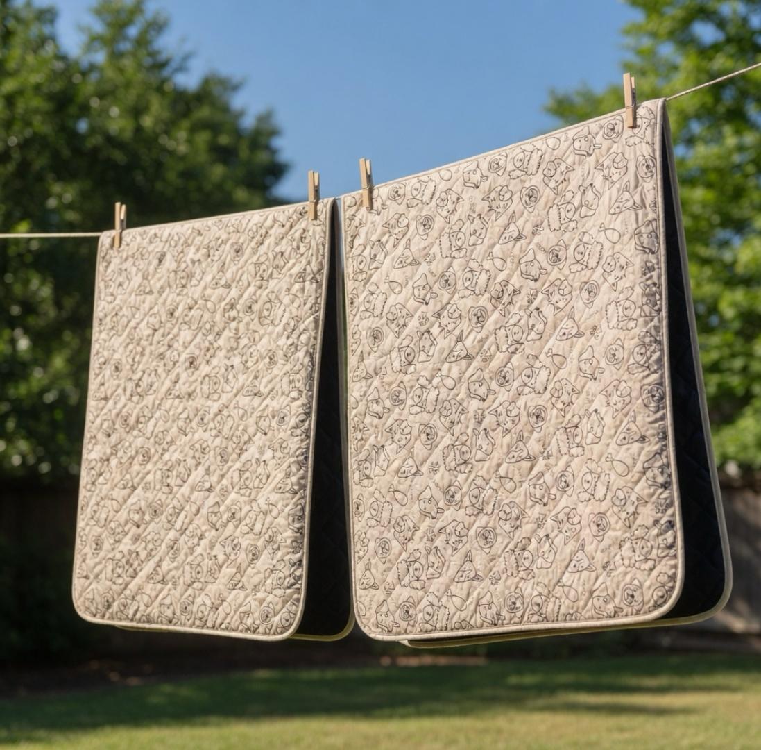 Line dried Potty Buddy pads