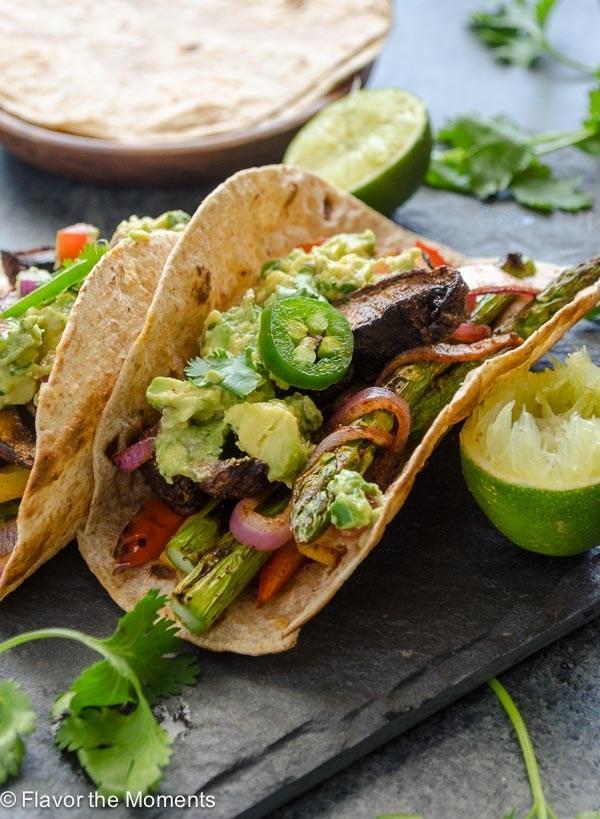 Grilled Portobello Mushroom Asparagus Fajitas