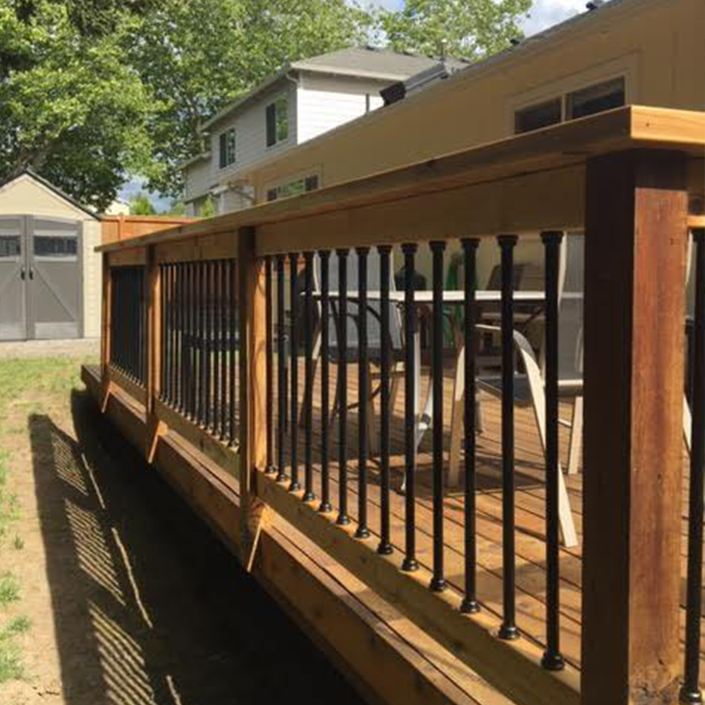 front shot of beautiful deck railing