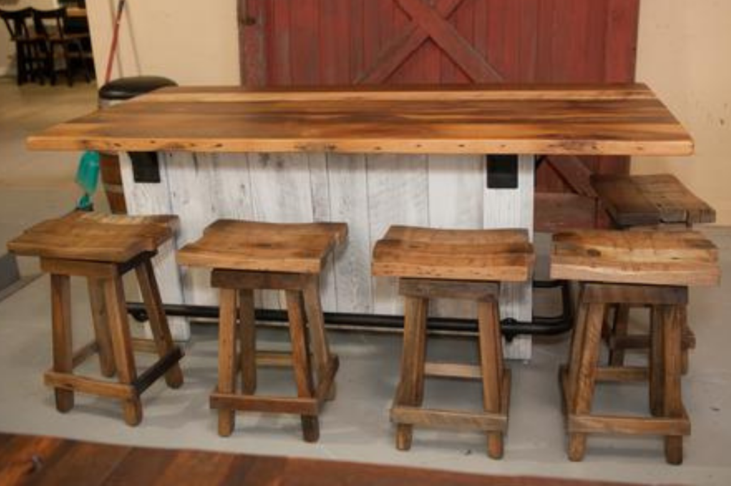 Kitchen island with stools