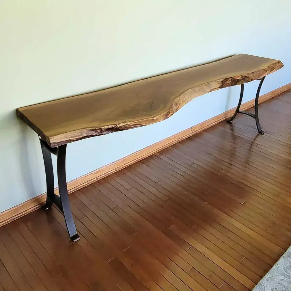 Walnut Wood Console Table