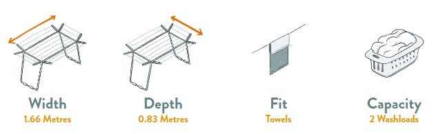 Hills Four Wing Expanding Clothes Airer Specifications