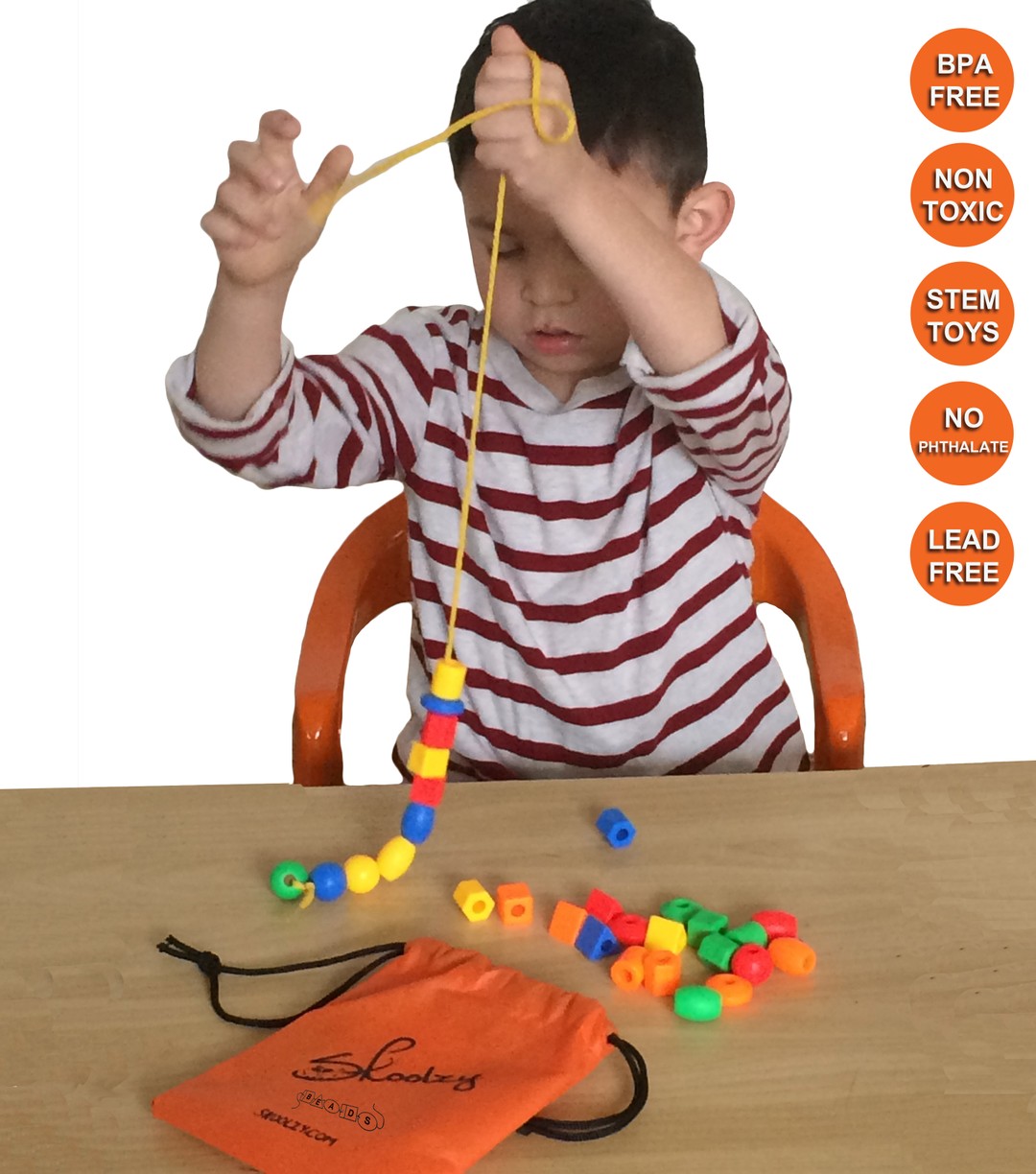 Details about  / Wooden Lacing Beads Threading Stringing Game Toy for Preschool Kids Toddlers