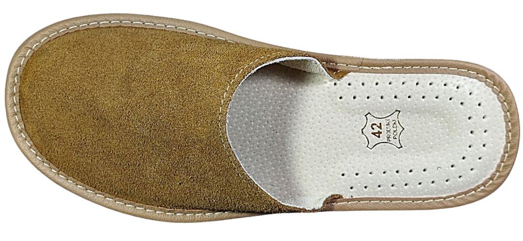 Loreto - Mens Leather Scuff Slippers - Reindeer Leather