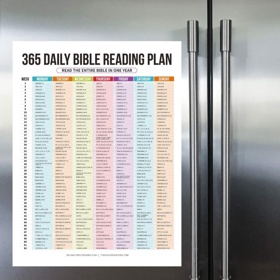 365 Day Bible Reading Plan Poster