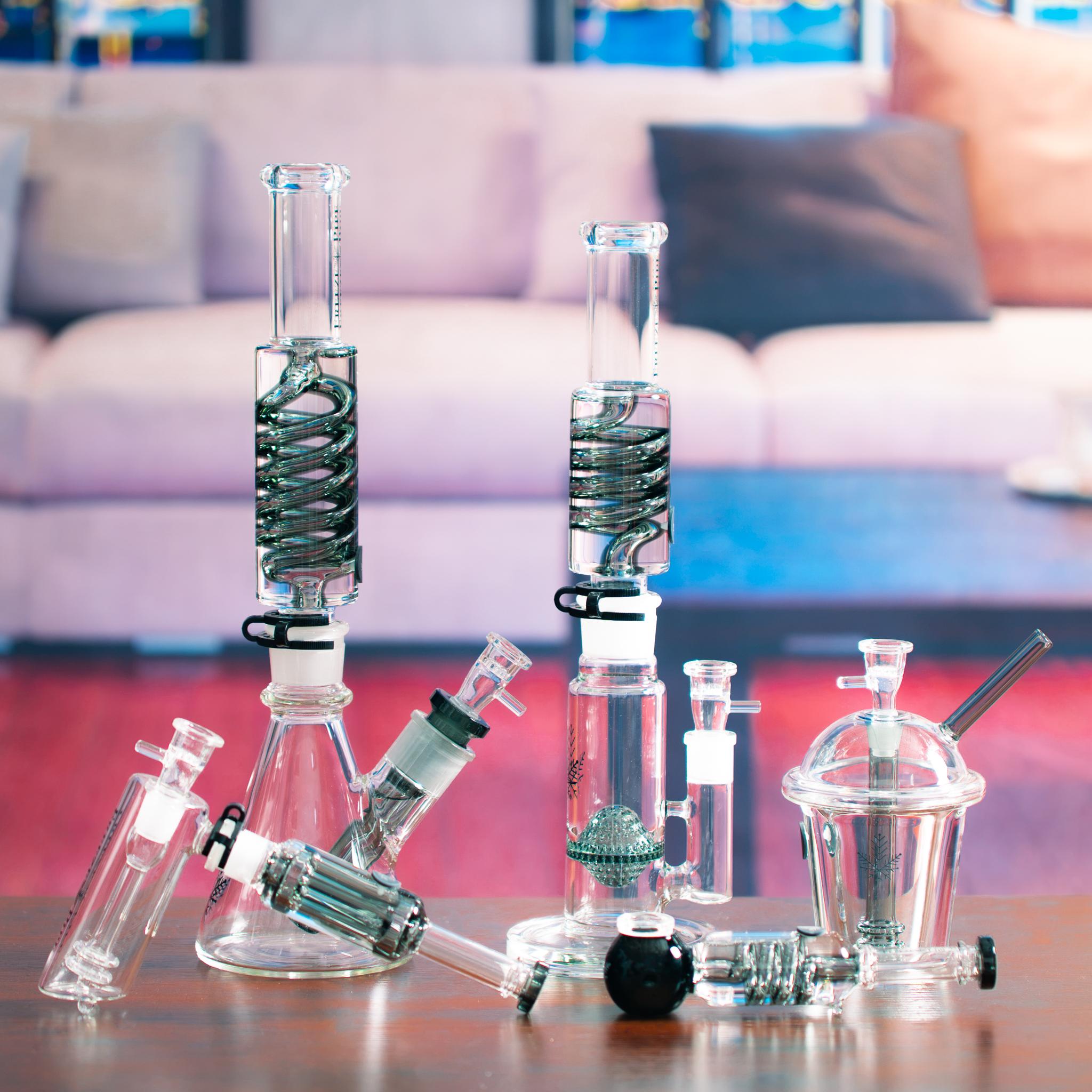 glass pieces on table