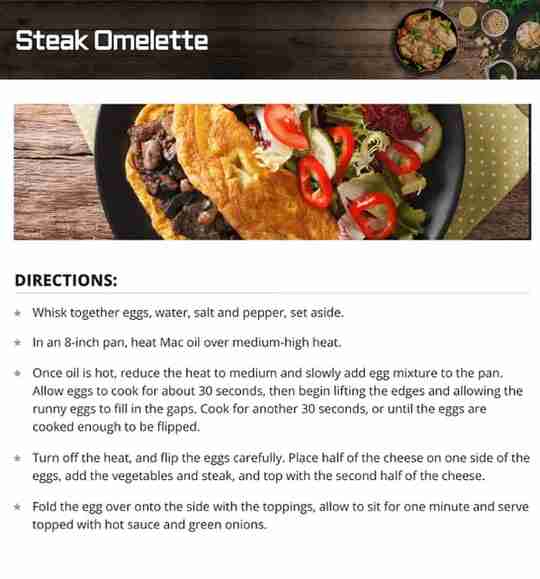 Steak Omelette Omelet Recipe Directions