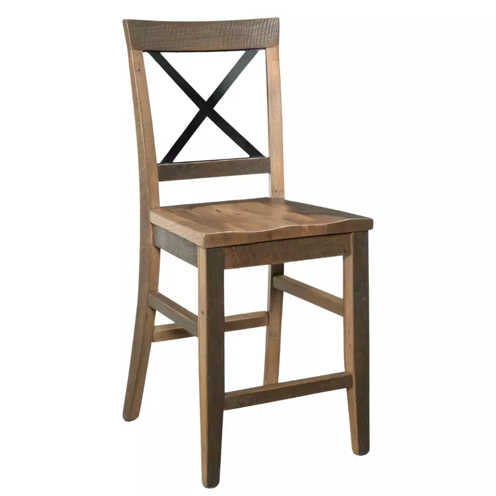 Reclaimed Wood Counter Height Bar Stool