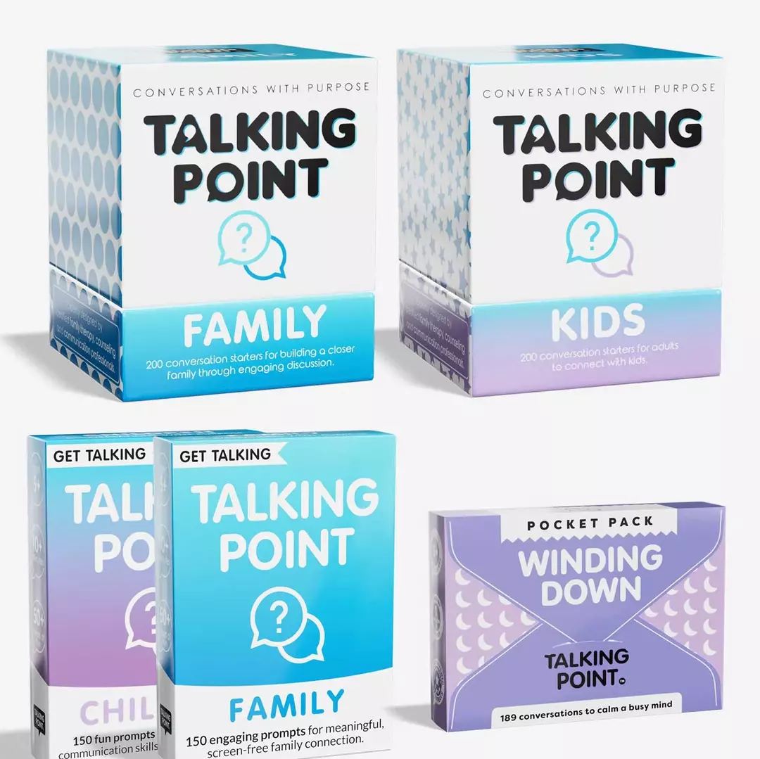 the one for families conversation cards bundle, talking point cards