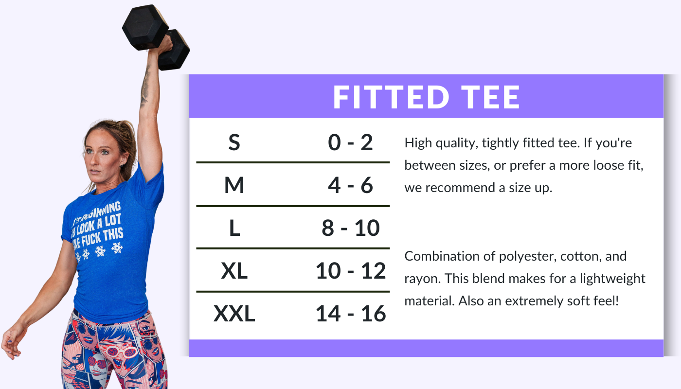fitted tee sizing chart