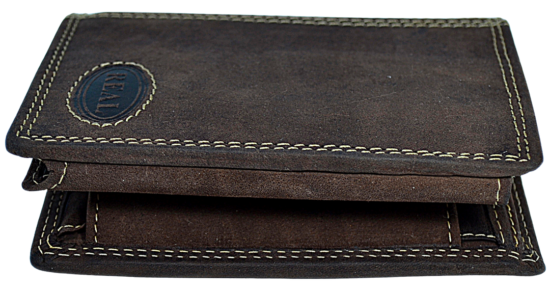 Real - Mens RFID ID leather wallet - Reindeer Leather