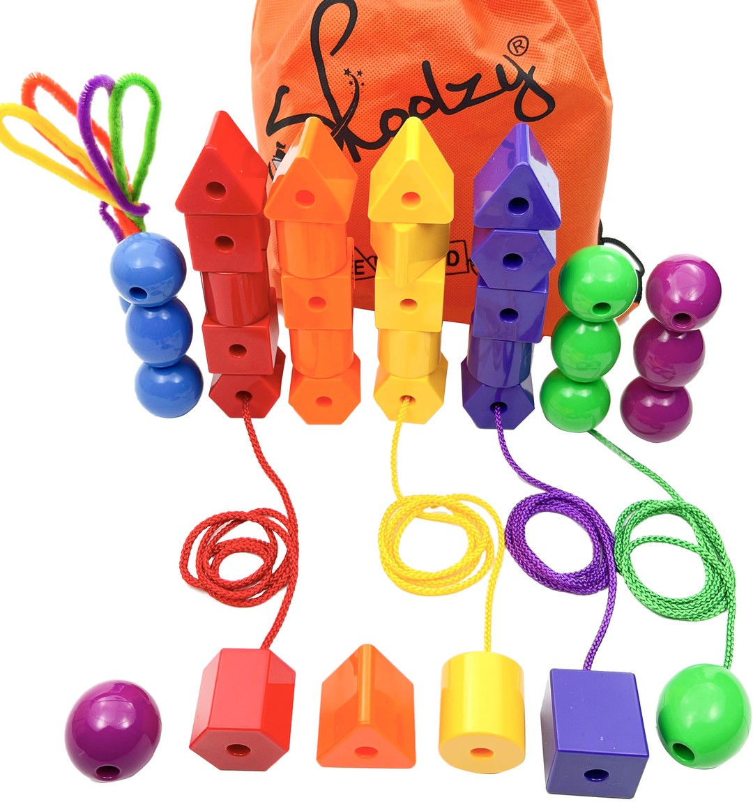 Lacing & Stringing Beads for Beginners, Toddler and Jumbo Stringing Beads  Preschool – Skoolzy