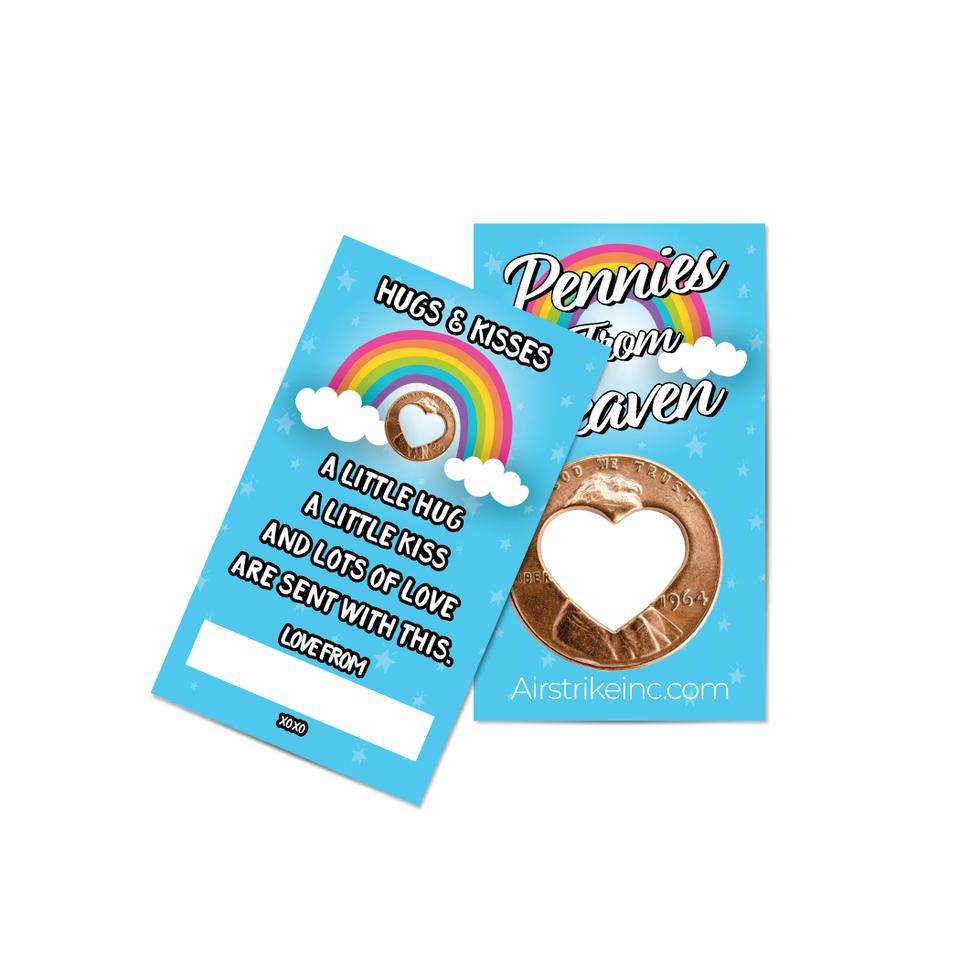 Heart Pennies From Heaven Card - Hugs & Kisses