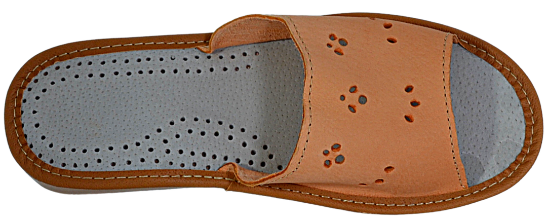 Enya - Women handmade leather slippers - Reindeer Leather