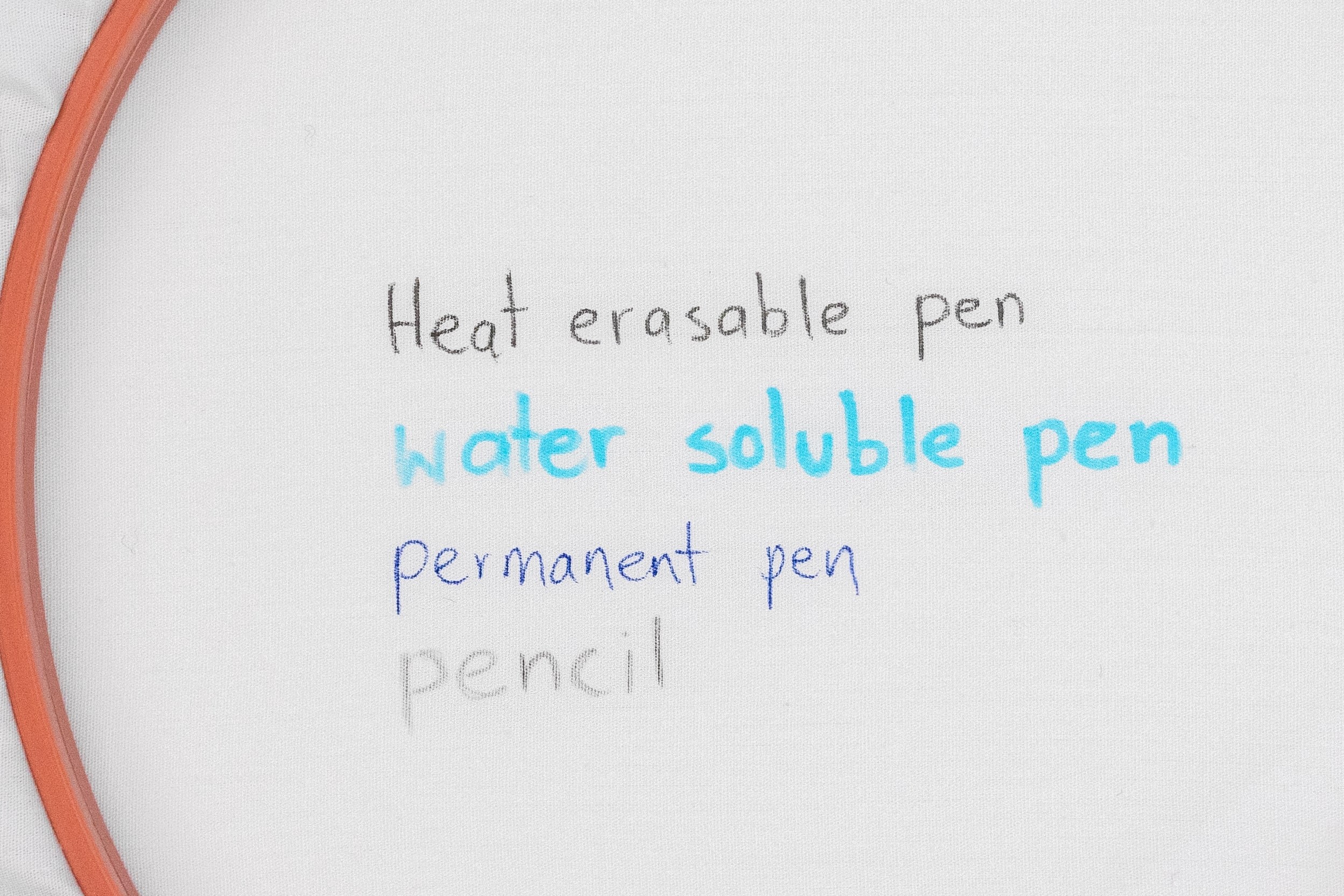 This is an example of different pens used on a hoop.