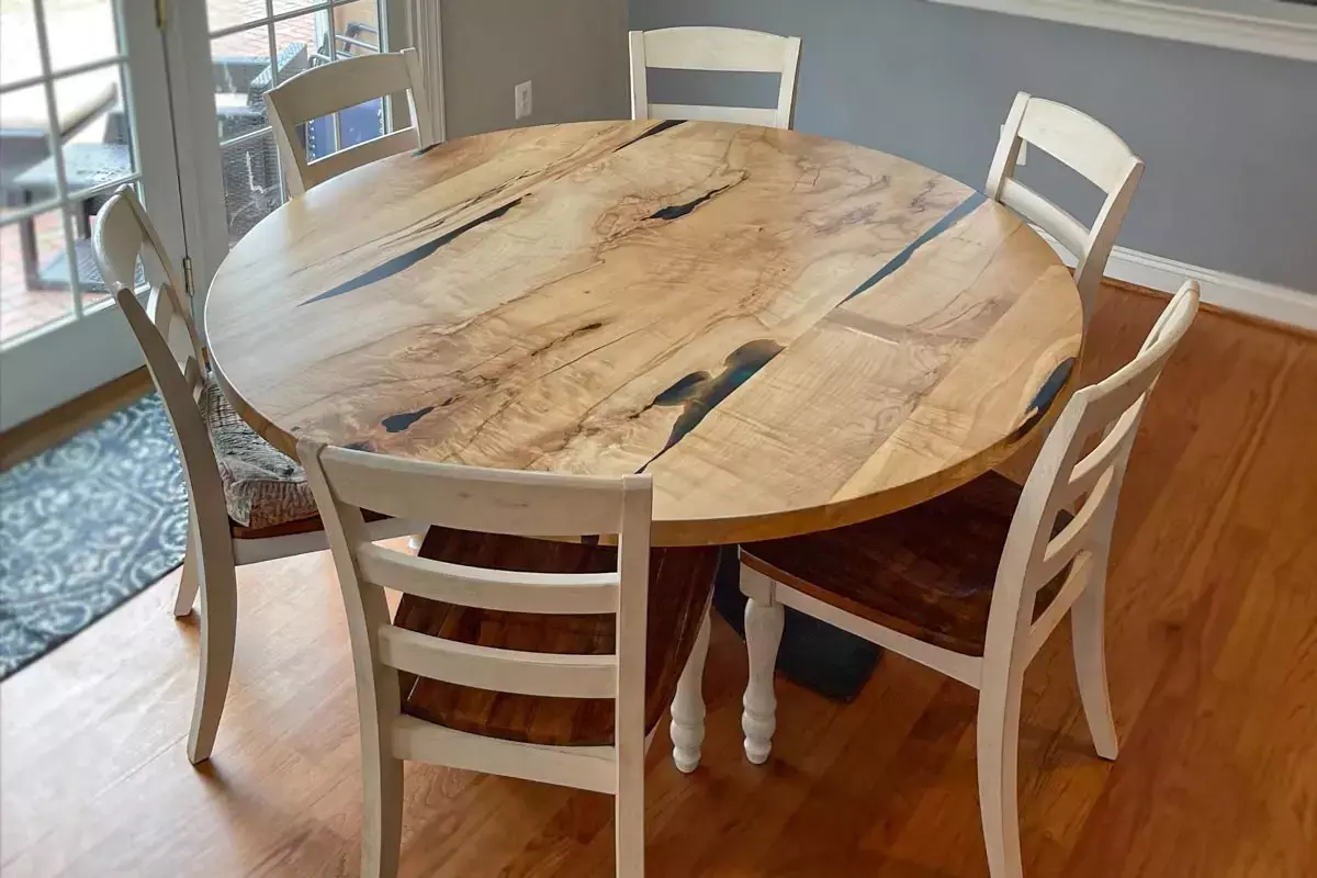 round live edge table