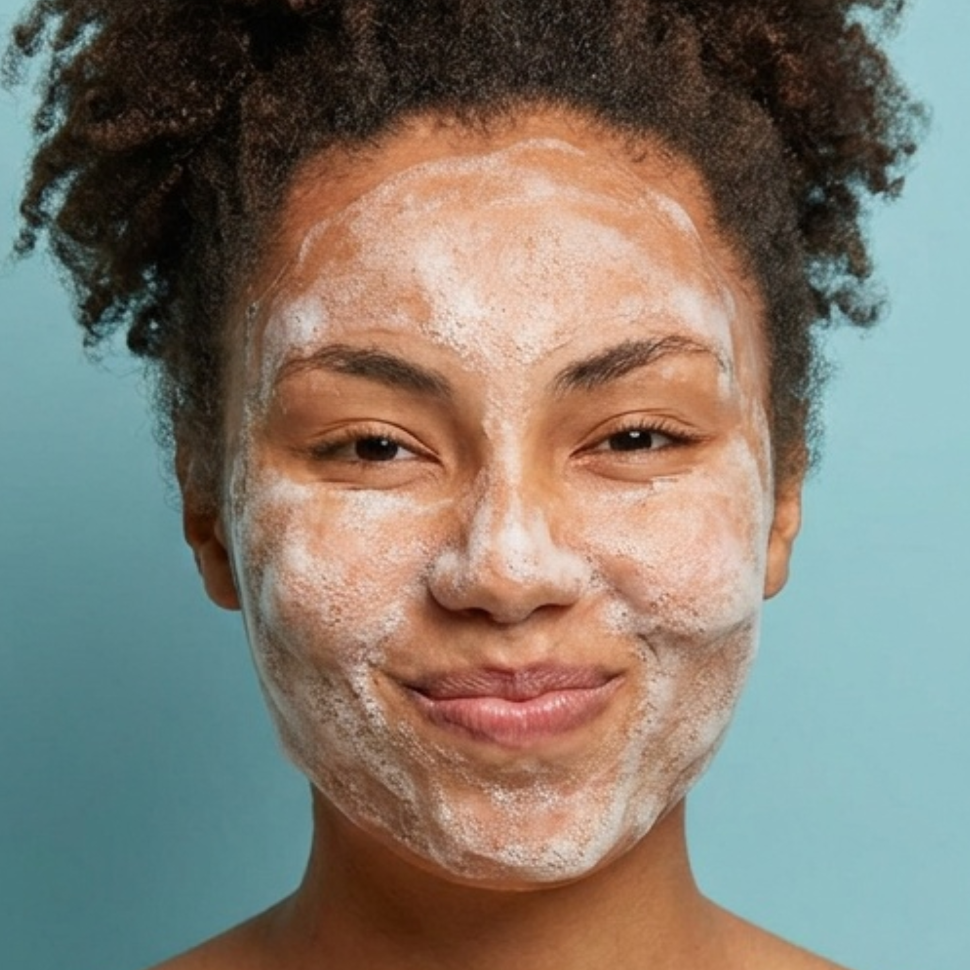 woman with suds on her skin
