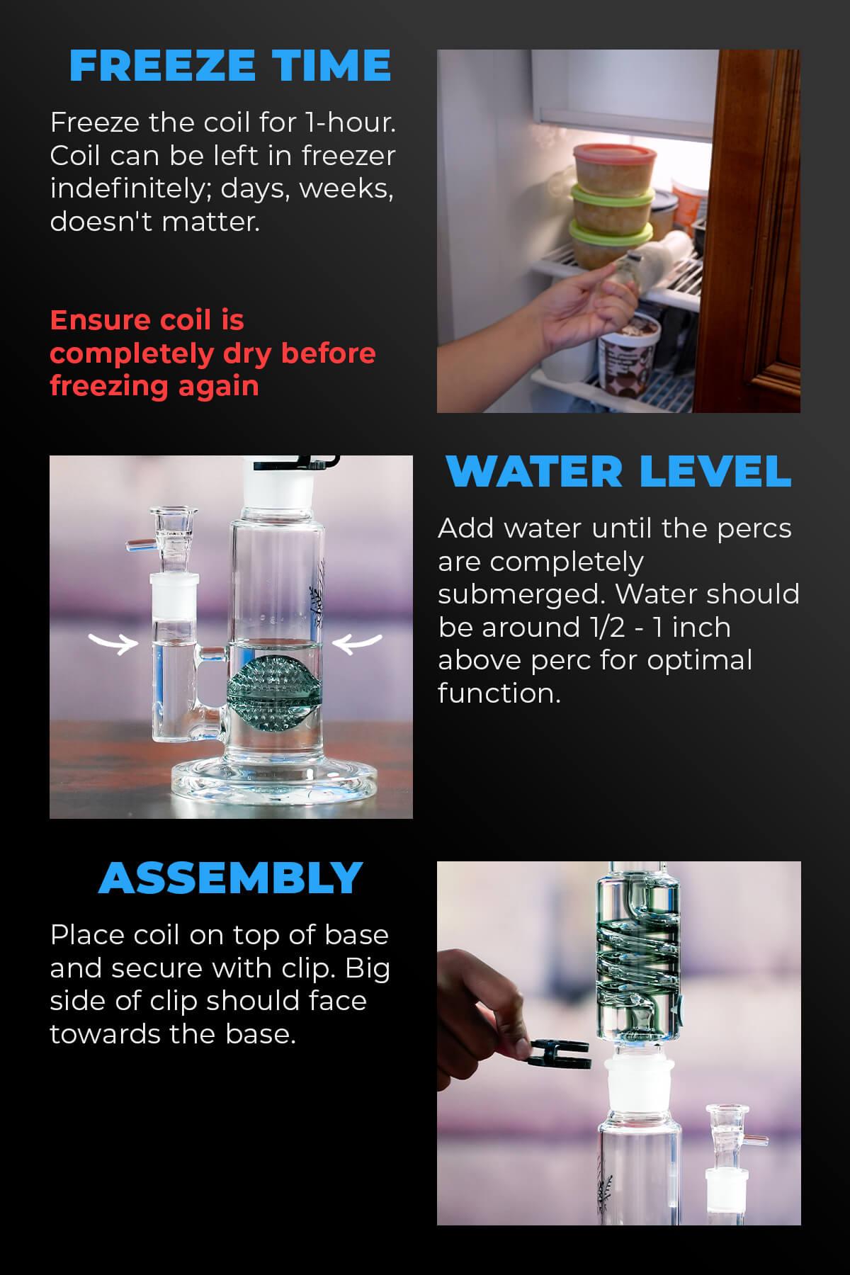 freeze pipe straight tube bong infographic