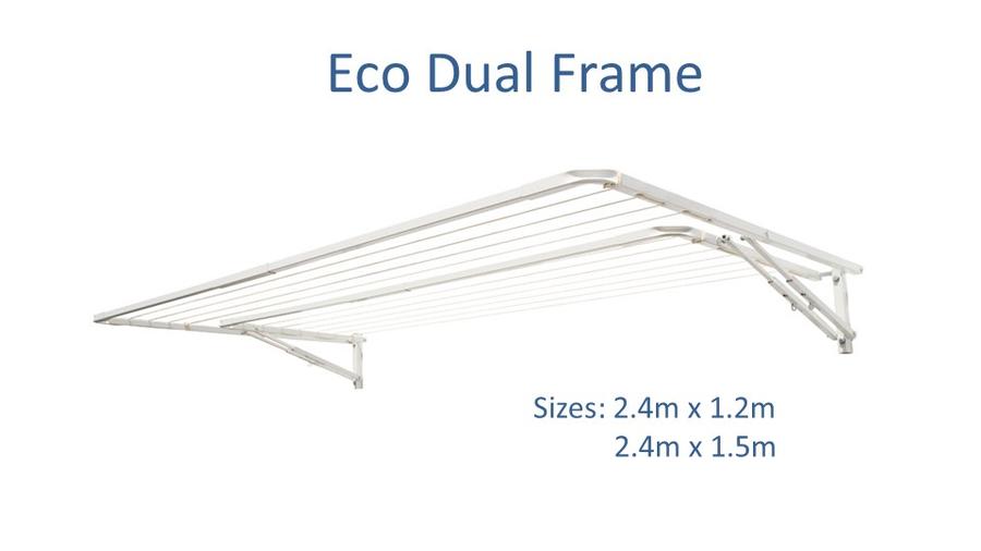 eco dual frame 2.5m wide clothesline dimensions