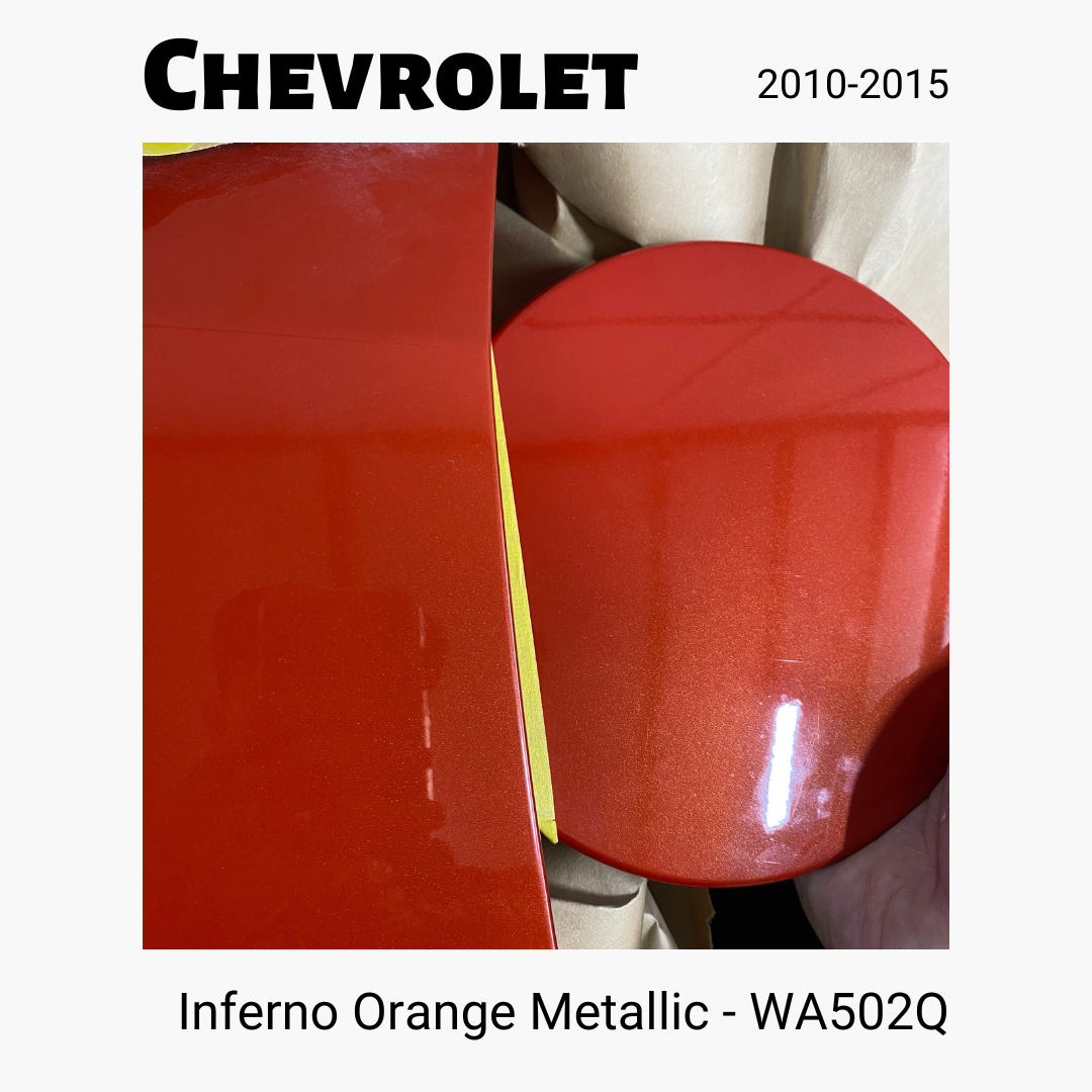 2010-2015 Chevrolet Camaro Inferno Orange Metallic WA502Q - ReveMoto Custom Paint Match