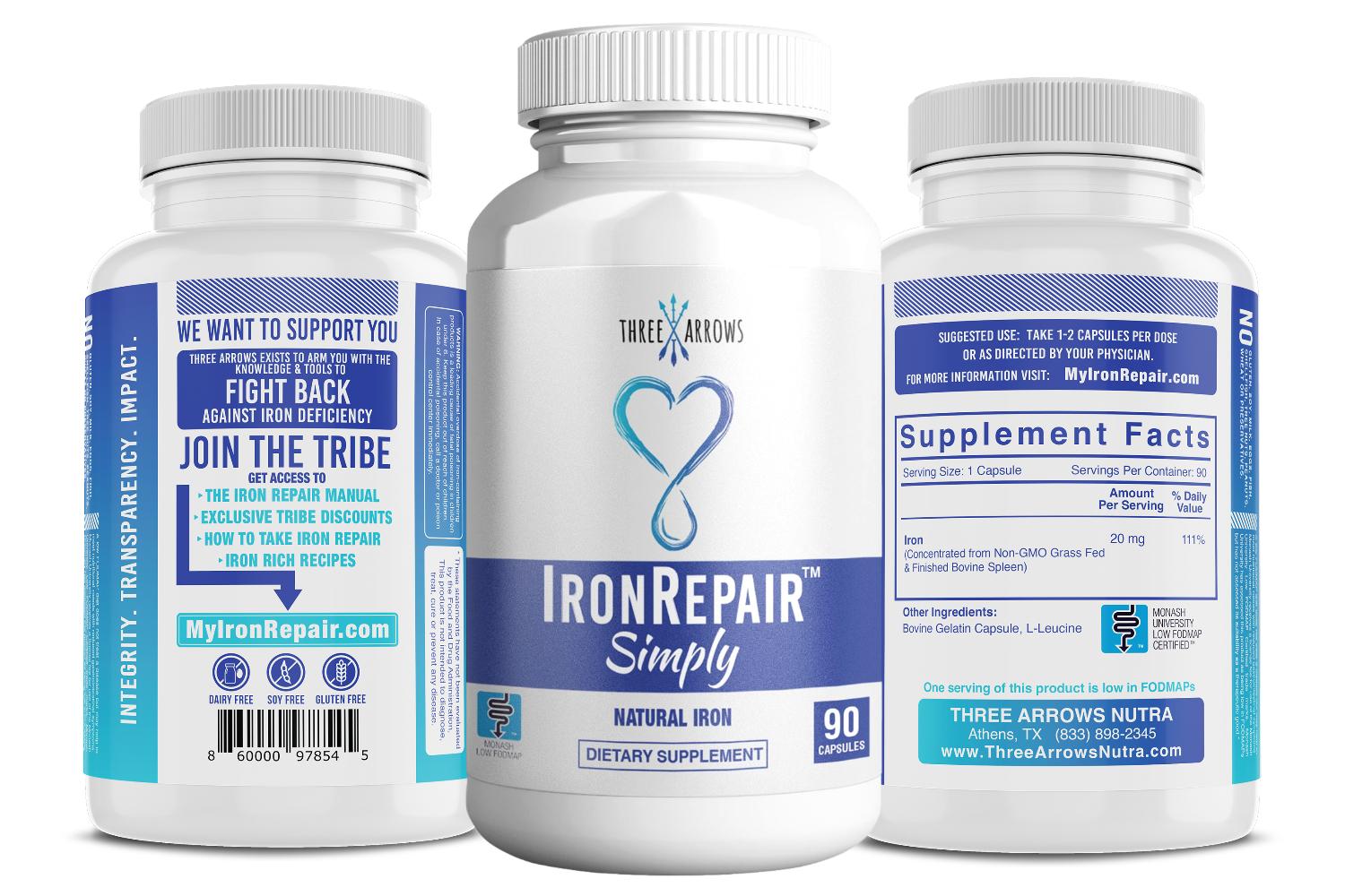 Iron Repair Simply Heme iron pills easy on stomach