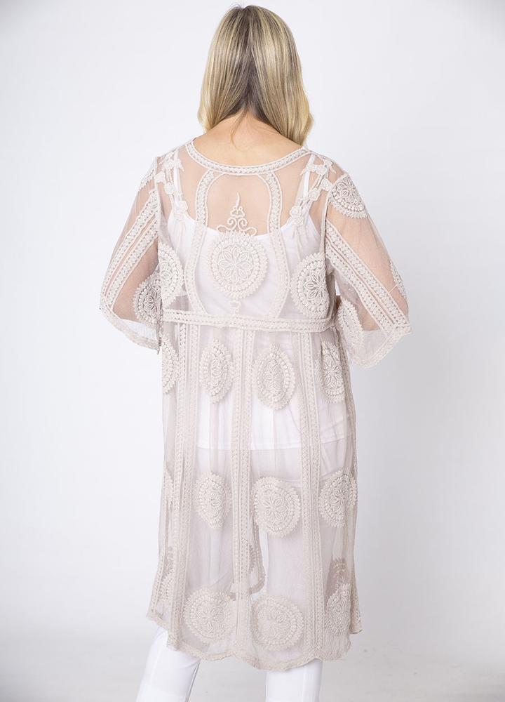 Long Lace Crochet Cardi