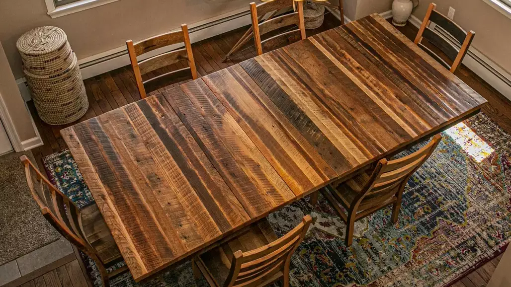 reclaimed wood dining table for 6