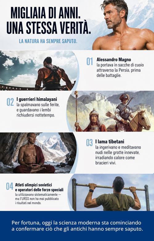 Migliaia di anni, una stessa verità: gli usi storici dello shilajit, da Alessandro Magno ai guerrieri himalayani e lama tibetani, e la conferma della scienza moderna