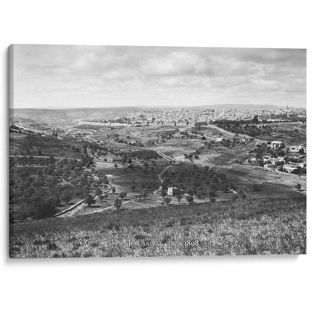 "Jerusalem Overlook" Remastered Historical Photograph - Large Gallery Wrapped Canvas Art