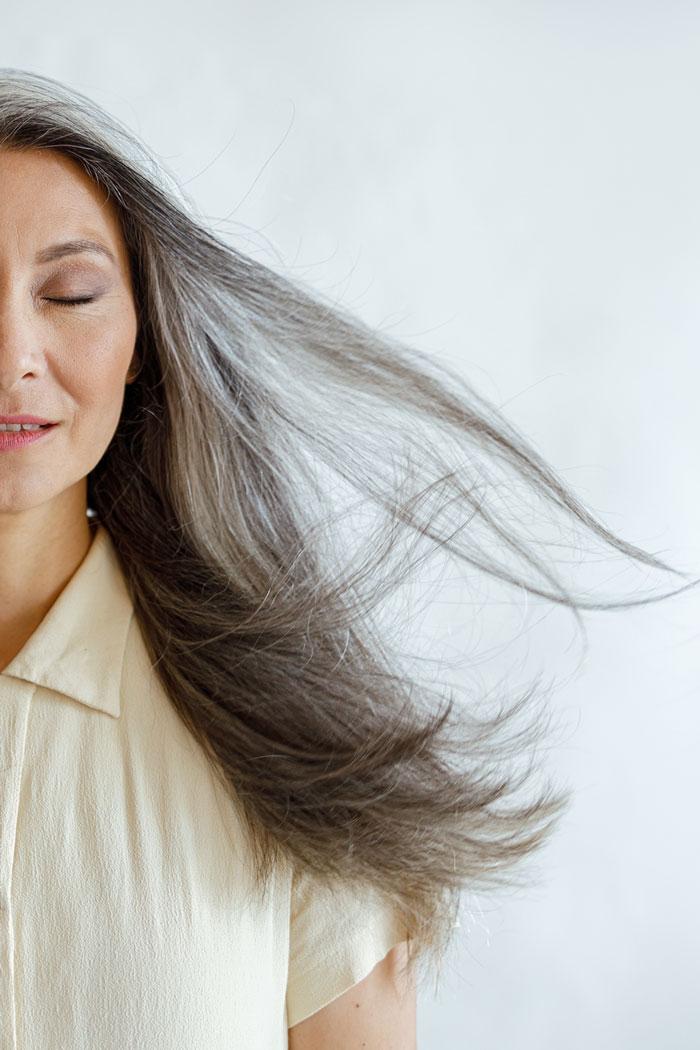 Soft hair of a woman