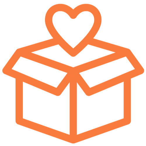 open box with heart graphic