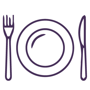 Fork, knife and plate