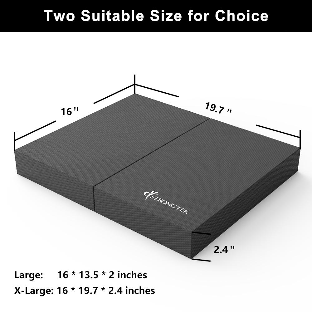  StrongTek 13 Large Yoga Foam Wedge, Slant Board, Calf  Stretcher, for Lower Leg Strength, Stability, Incline Wedge, Knee Pad, Back  Support, Foot-rest Cushion, Physical Therapy (One Pair) : Sports 