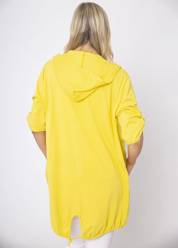 Hoody Sequin Pocket Linen Jacket