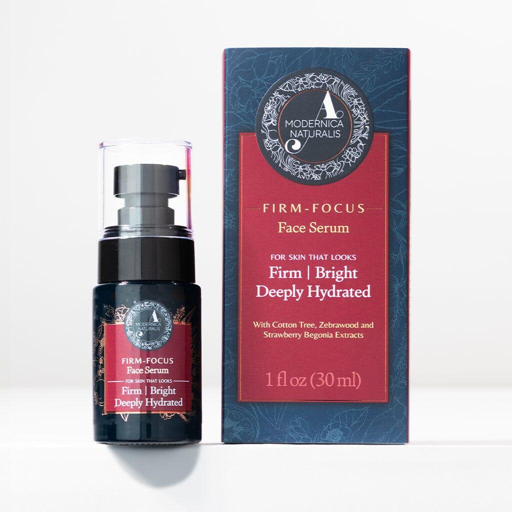 Firm focus face serum on white background