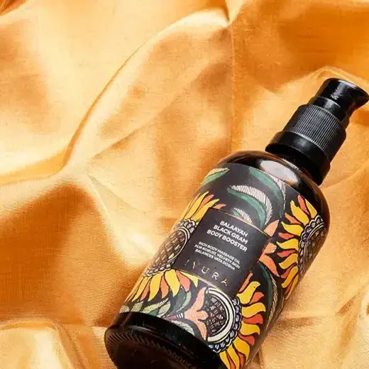 Balaayah Black Gram Body Booster in gold background