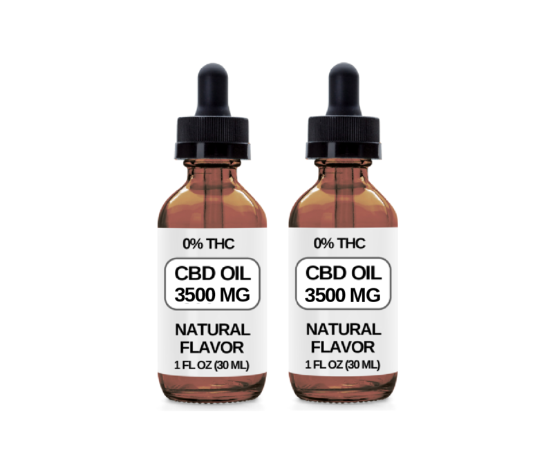 2 Pack 2 Bottles (3500 MG CBD Each) CBD Oil Drops. (Natural Flavor)