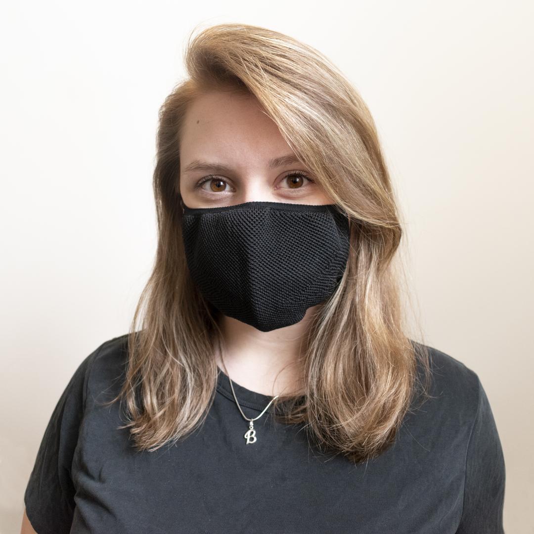 Sculpted Reusable Face Mask - Being Worn