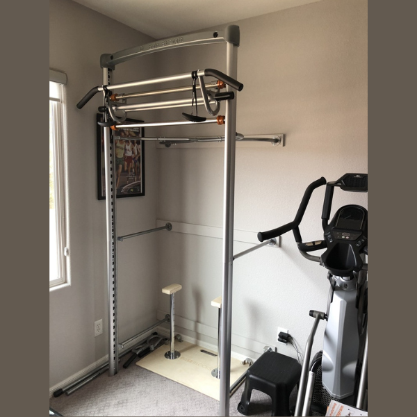 wall gym in condo pull up station and adjustable height dip bar home exercise equipment by solostrength