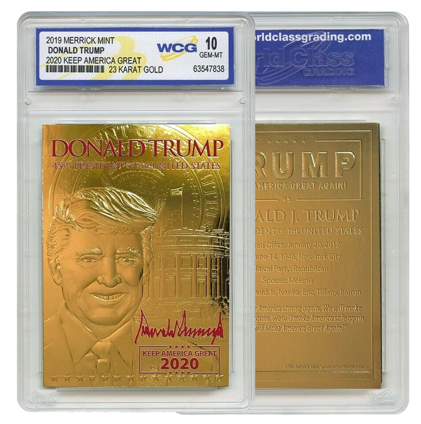 Collectible Trump 23 Karat Gold Foil Trading Card