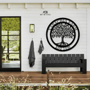 Founders Tree of Life Metal Wall Art – Custom black steel family or farm name sign by Art on Steel, personalized outdoor wall décor symbolizing heritage, roots, and legacy, crafted metal artwork for modern farmhouse and patio design
