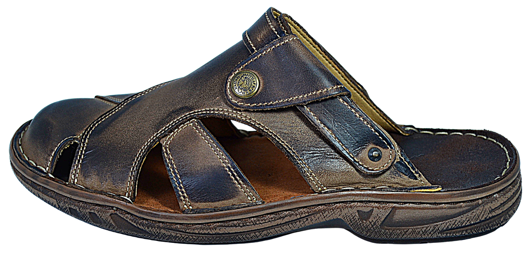 Liam - Mens leather mule sandals - Reindeer Leather