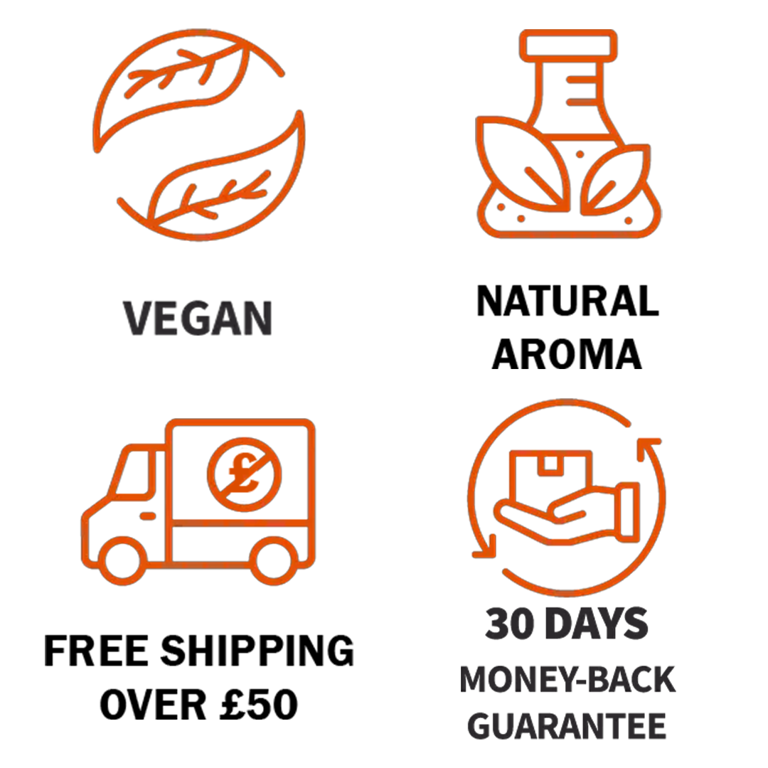 Not Tested on Animals, Vegan, 30-Day Money Back Guarantee badges 2