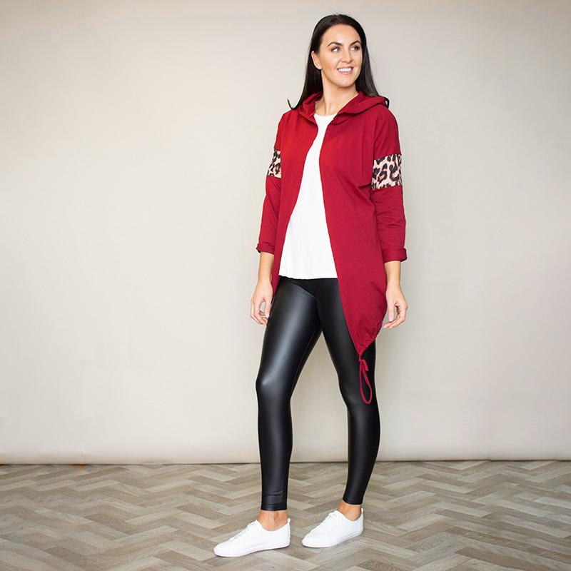 Rosie Leopard Hoody (Cherry)