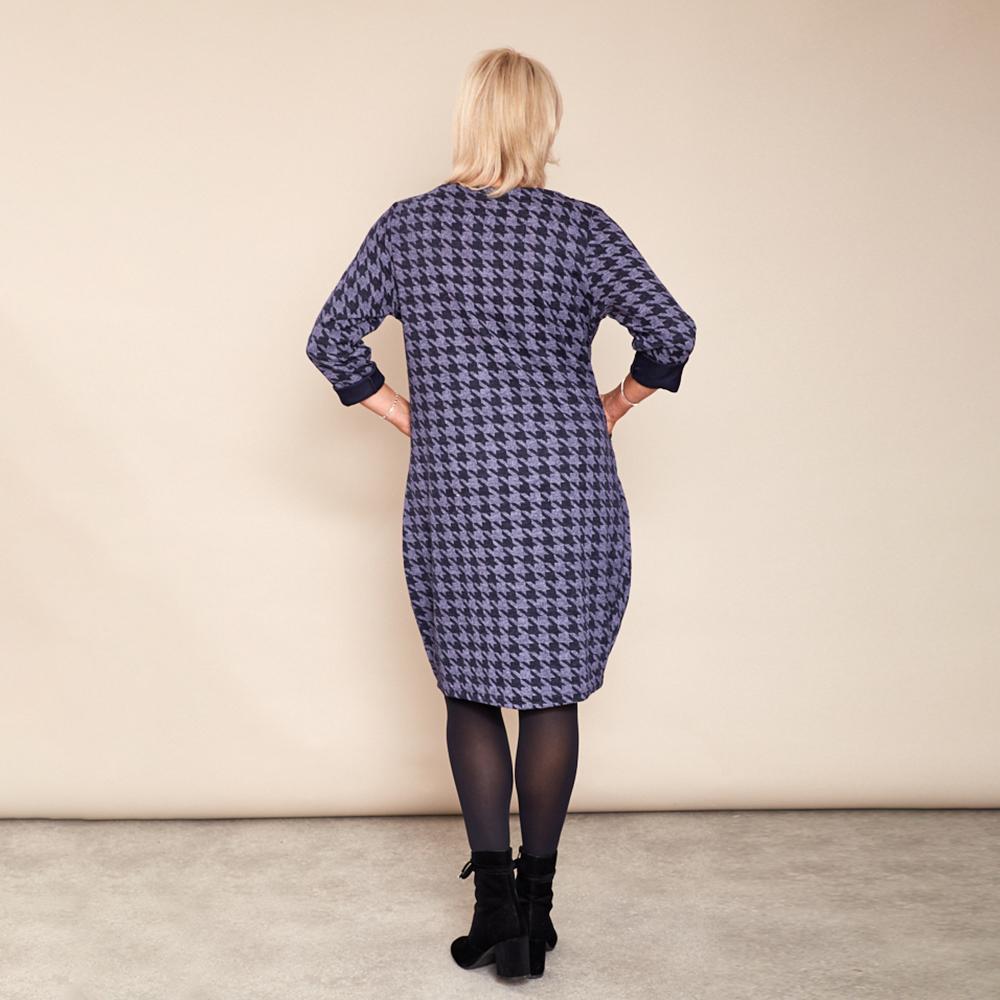 Kate Houndstooth Dress (Navy)