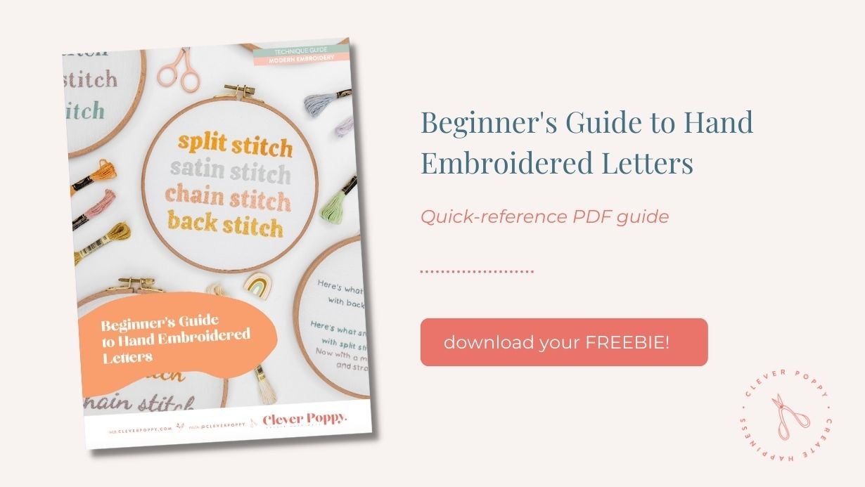 This is an image of the Beginner's Guide to Hand Embroidered Letters.