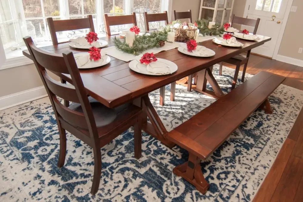cherry wood dining table set for 10