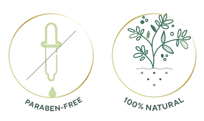paraben free, 100% natural