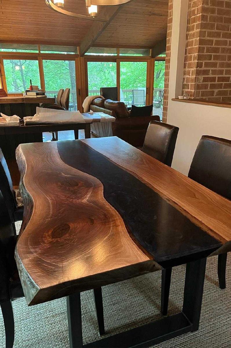 live edge epoxy river tables